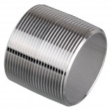 MAMELON CÉDULE 40 FILETÉ MÂLE INOX 316 - 1 1/2" X FERMÉ (MNPT X MNPT)