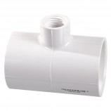 "T" ADAPTER REDUCER SOC FEMALE THREADED WHITE PVC - 2" X 1 1/2" (SOC X SOC X FNPT)