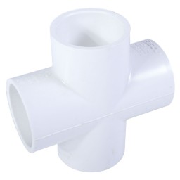 CROIX COLLÉE PVC BLANC - 2" (COL X COL)