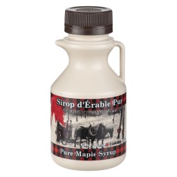 CRUCHON DE PLASTIQUE - IMPRESSION 3 COULEURS QUÉBEC - 250ML - AVEC CAPUCHON BRUN (100/BTE)