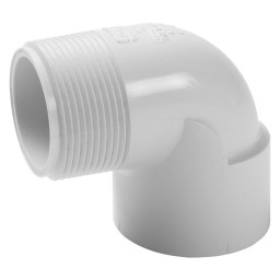 COUDE 90° FILETÉ MÂLE/FEMELLE PVC BLANC - 1 1/2" (MNPT X FNPT)