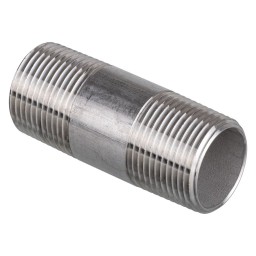 MAMELON CÉDULE 40 FILETÉ MÂLE INOX 316 - 3/4" X 3" (MNPT X MNPT)