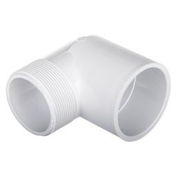 COUDE 90° SPIGOT COLLÉ PVC BLANC - 2" (SPIG X COL)