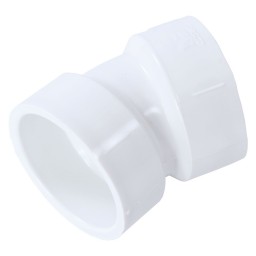 COUDE 22 1/2° COLLÉ PVC BLANC - 2" (COL X COL)