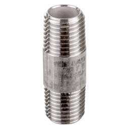 MAMELON CÉDULE 40 FILETÉ MÂLE INOX 316 - 1/4" X 1 1/2" (MNPT X MNPT)