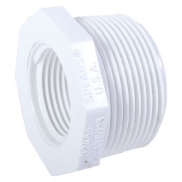 RÉDUIT FILETÉ MÂLE/FEMELLE PVC BLANC - 1" X 1/2" (MNPT X FNPT)