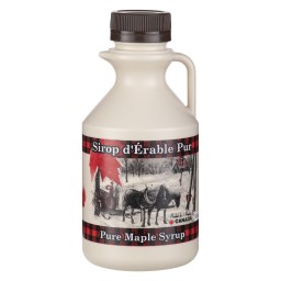 CRUCHON DE PLASTIQUE - IMPRESSION 3 COULEURS QUÉBEC - 500ML - AVEC CAPUCHON BRUN (100/BTE)