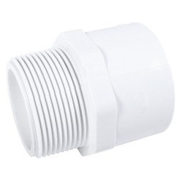 ADAPTATEUR FILETÉ MÂLE PVC BLANC - 1 1/2" (MNPT X COL)