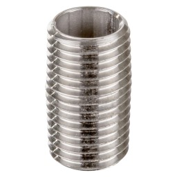 MAMELON CÉDULE 40 FILETÉ MÂLE INOX 316 - 3/8" X FERMÉ (MNPT X MNPT)