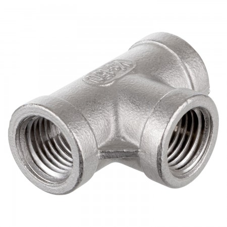 ADAPTATEUR EN "T" FILETÉ FEMELLE INOX 316 - 1/4" (FNPT X FNPT X FNPT)
