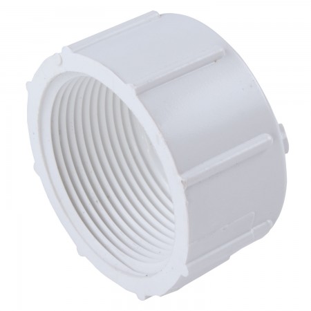 CAPUCHON FILETÉ PVC BLANC - 1 1/4" (FNPT)