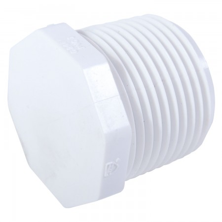 PLUG THREADED WHITE PVC - 1/4" (MNPT)