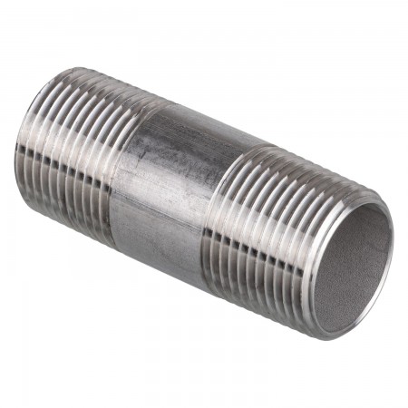 MAMELON CÉDULE 40 FILETÉ MÂLE INOX 316 - 1" X 3" (MNPT X MNPT)